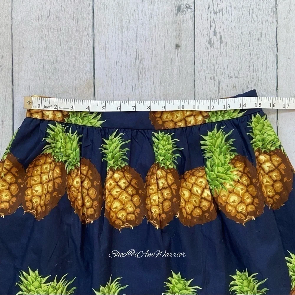 J.Crew NWT navy blue pineapple print a-line mini skirt Shop@iAmWarrior
